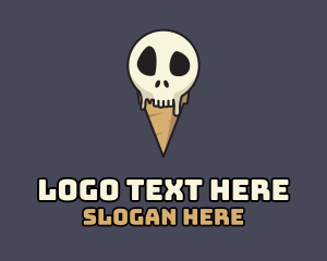 Yogurt - Skull Ice Cream logo design