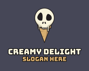 Yogurt - Skull Ice Cream logo design