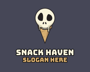 Skull Ice Cream logo design