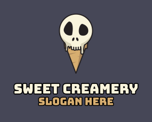 Skull Ice Cream logo design