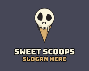 Ice Cream - Skull Ice Cream logo design
