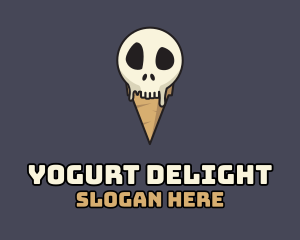 Yogurt - Skull Ice Cream logo design