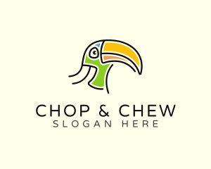 Tropical Bird - Toucan Head Character logo design