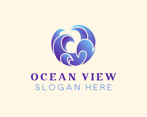 Swoosh Ocean Wave  logo design