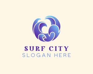 Swoosh Ocean Wave  logo design