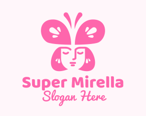 Pink Woman Butterfly Logo