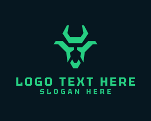 Mechanical - Geometric Cyber Goat logo design
