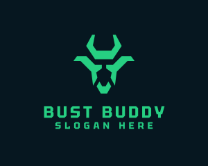 Bust - Geometric Cyber Goat logo design