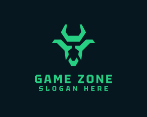 Geometric Cyber Goat logo design