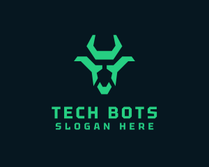 Robotic - Geometric Cyber Goat logo design