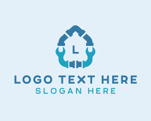 Plumber - Plumbing House Wrench logo design