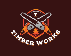 Sawmill - Chainsaw Lumberjack Sawmill logo design