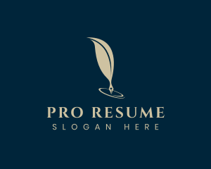 Resume - Writing Quill Pen logo design