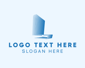 Telecom - 3D Gradient Letter L logo design