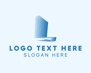 Transparent - 3D Gradient Letter L logo design