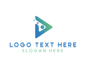 Button - Play Button Dots logo design