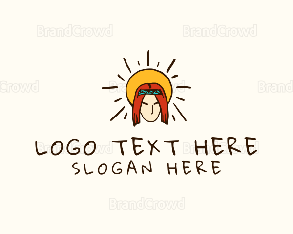 Hippie Man Character Logo