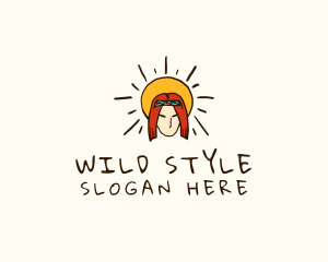 Hippie Man Character logo design