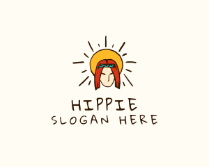 Hippie Man Character logo design