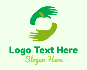 Apple - Green Apple Hand logo design