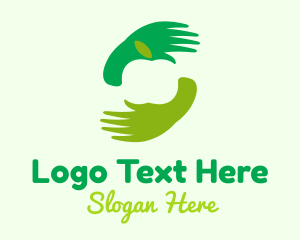 Detox - Green Apple Hand logo design