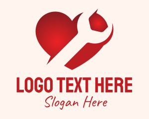 Lover - Red Heart Repair logo design