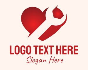 Repair - Red Heart Repair logo design