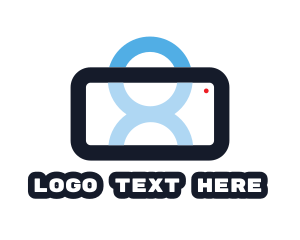 Mobile Phone - Human Camera Frame logo design