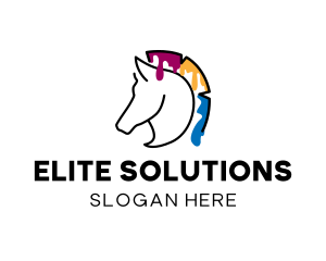 Services - Colorful Paint Horse Drip logo design