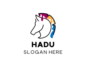 Strategist - Colorful Paint Horse Drip logo design