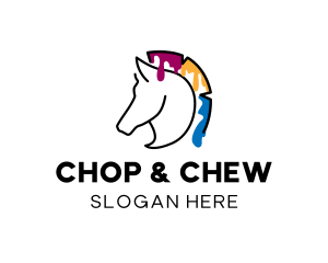 Establishment - Colorful Paint Horse Drip logo design