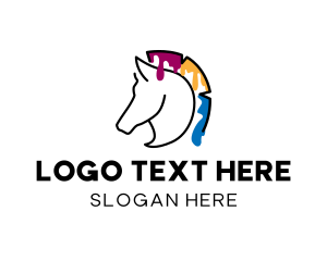 Strategist - Colorful Paint Horse Drip logo design