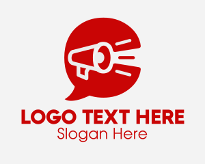 Communicate - Red Megaphone Letter C logo design