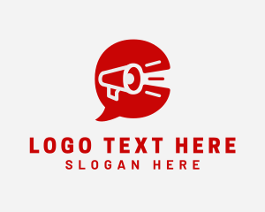 Message - Red Megaphone Letter C logo design