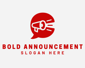 Announcement - Red Megaphone Letter C logo design