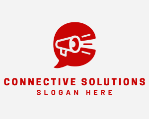 Communicate - Red Megaphone Letter C logo design