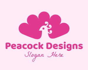 Pink Beauty Peacock logo design