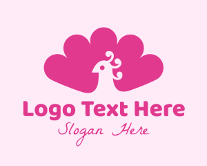 Beauty Vlogger - Pink Beauty Peacock logo design