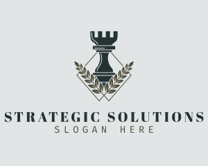 Strategy - Rook Chess Game logo design