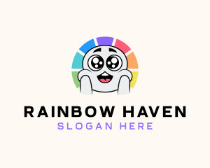 Amazed Kid Rainbow logo design