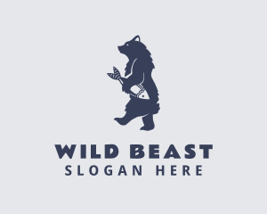 Blue Wild Bear Fishery logo design