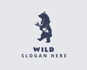 Blue Wild Bear Fishery logo design