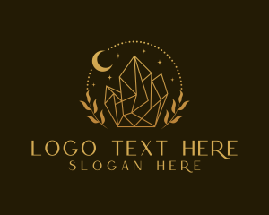 Moon - Crystal Golden Jewelry logo design