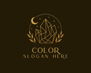 Gemstone - Crystal Golden Jewelry logo design