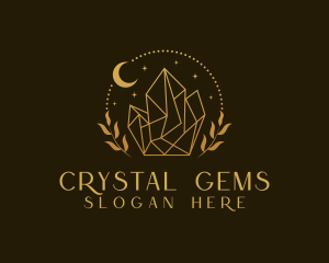 Crystal Golden Jewelry logo design