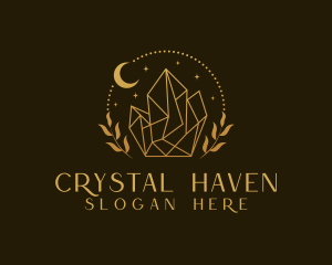 Crystal Golden Jewelry logo design