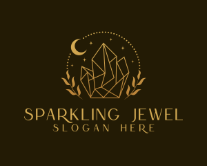 Crystal Golden Jewelry logo design