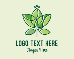 Vegetarian - Minimalist Green Leaf logo design