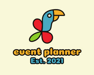 Wildlife Center - Flying Parrot Fan logo design