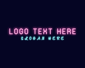 Disco - Glowing Neon Entertainment logo design